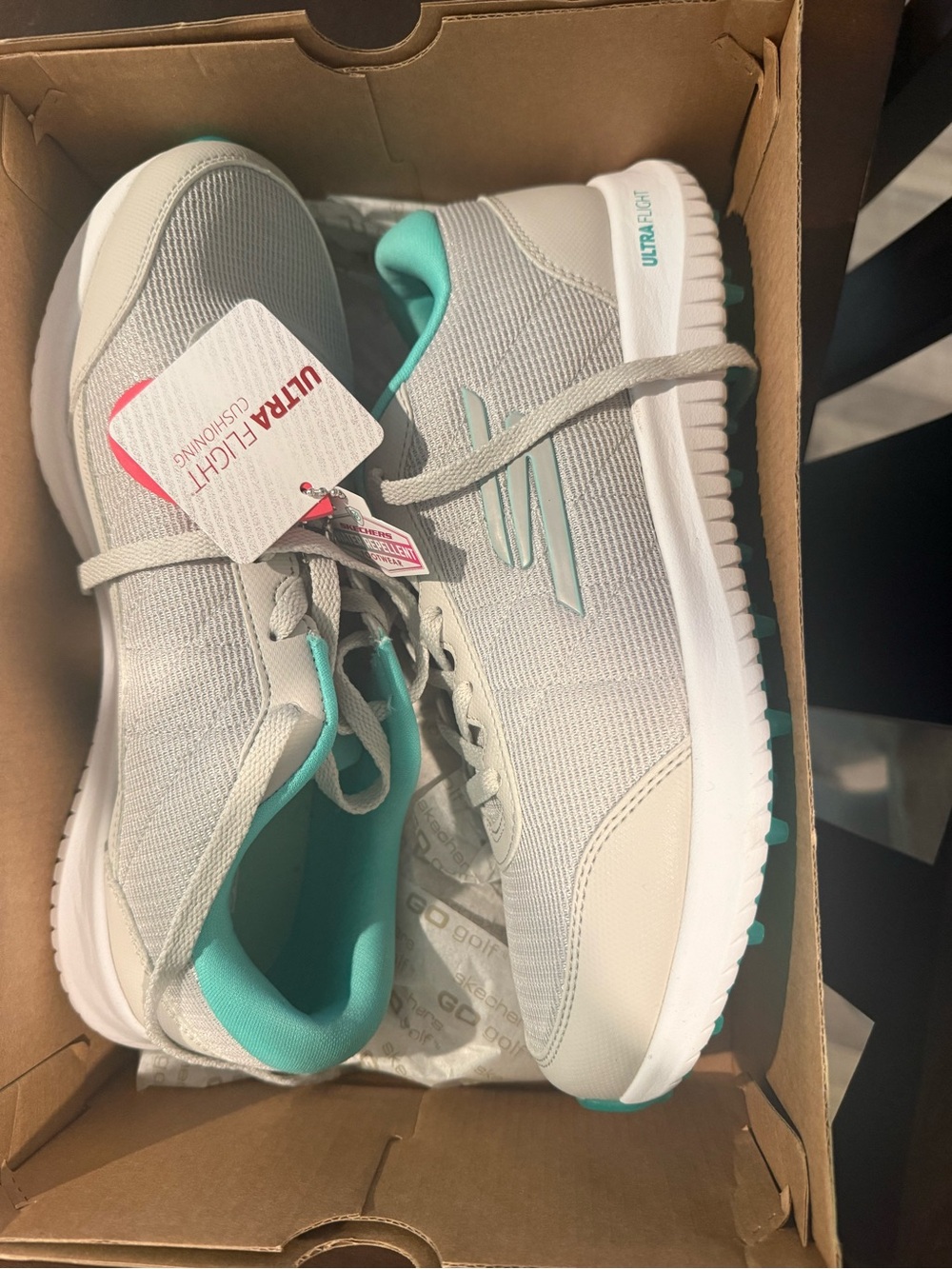 Women’s Sketchers GoGolf Gray & Teal Lightweight Sneakers